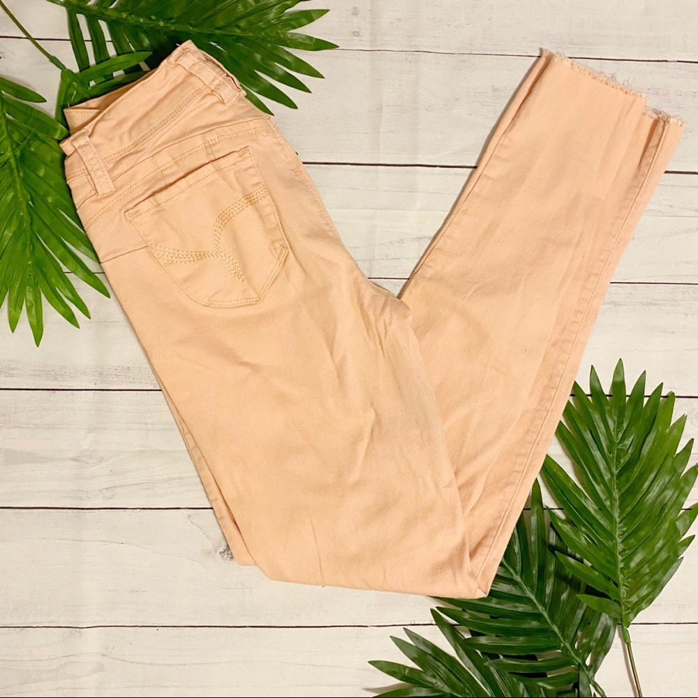 YMI Pink Ripped Sculpting Skinny Jeans